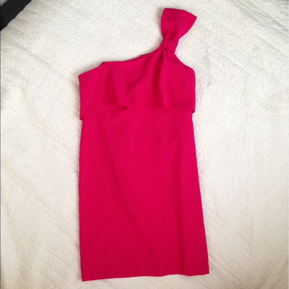 NEW Adrianna Papell One Shoulder Pink Work Dress - Picture 3 of 8